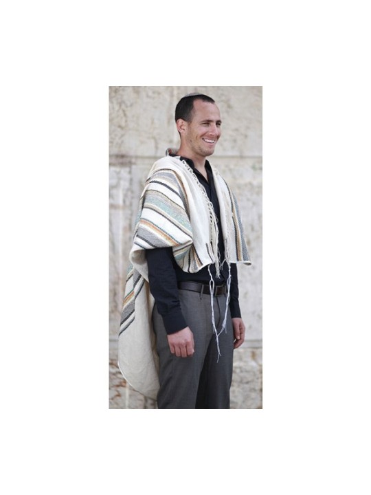 יצירת אריגה בעבודת יד טלית יסוד ... | יצירת אריגה טלית